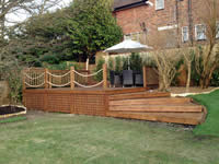 Grand steps accessing a raised deck